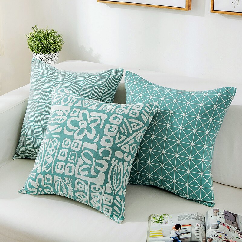 Coussin bleu vert