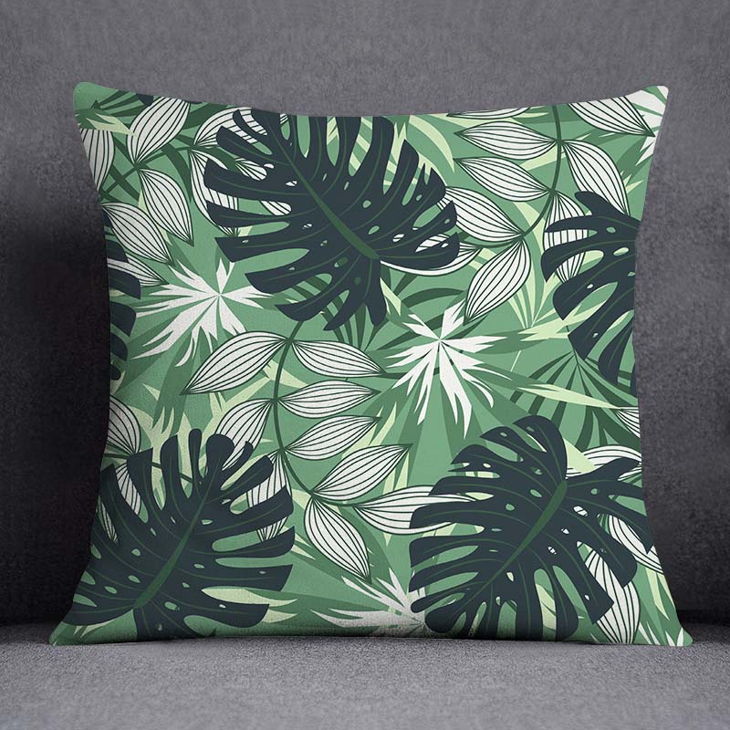 Coussin feuillage vert