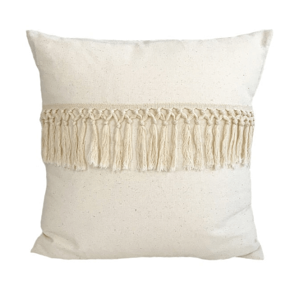 coussin bohème beige