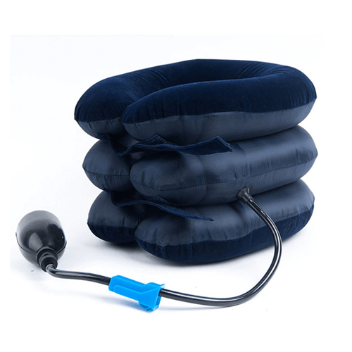 coussin bleu gonflable cervicales