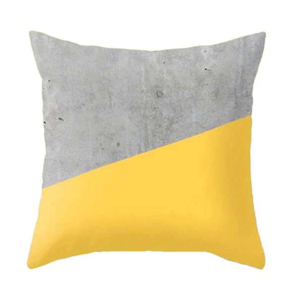 coussin jaune et gris