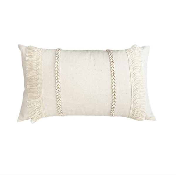 coussin rectangulaire beige