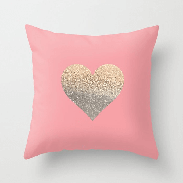 coussin rose coeur