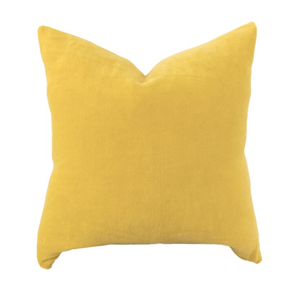 housse de coussin jaune velours